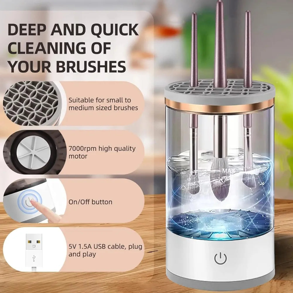 Limpiador Eléctrico de Brochas de Maquillaje Antibacterial