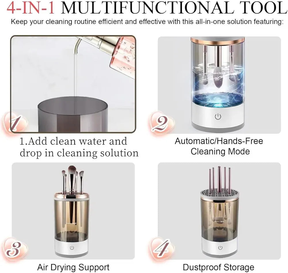 Limpiador Eléctrico de Brochas de Maquillaje Antibacterial